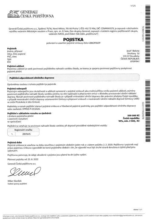 Pojištění vozidla náhled